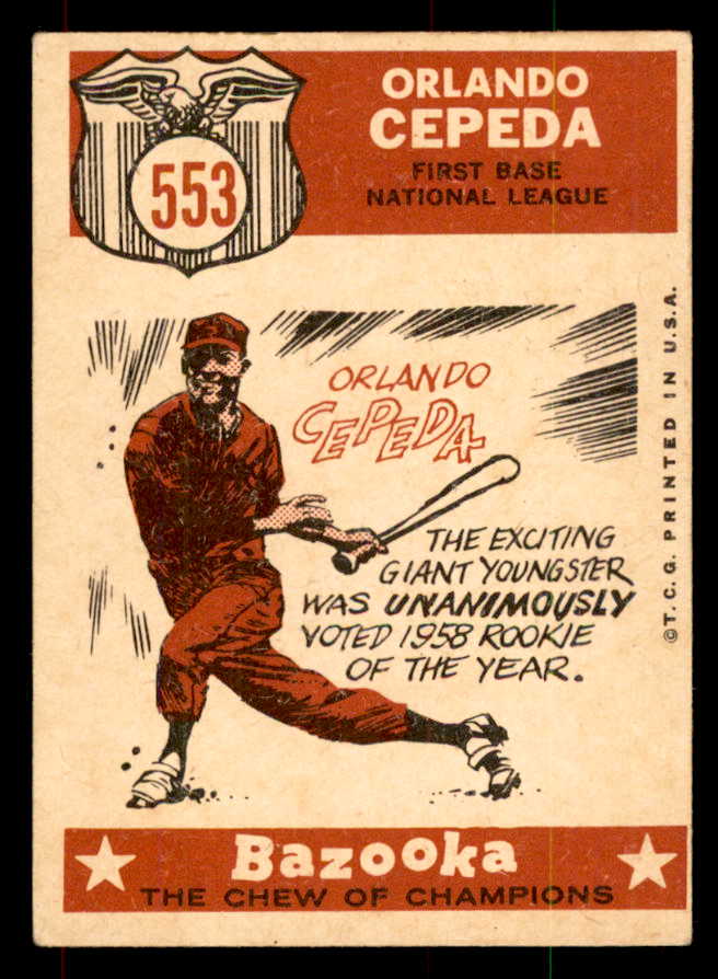1959 Topps Baseball #553 Orlando Cepeda A.S. Giants EX-MT 552084