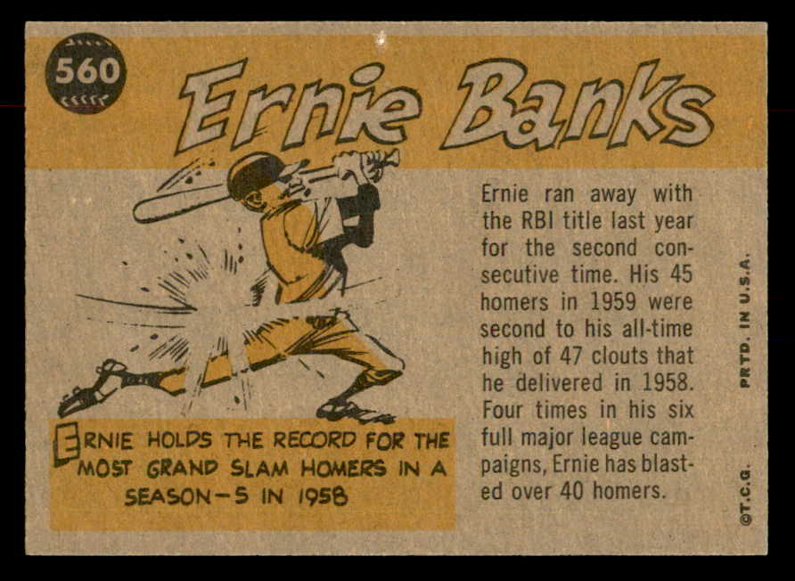 1960 Topps Baseball #560 Ernie Banks A.S. Cubs NR-MT 552828