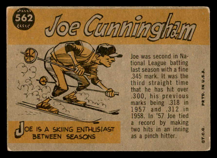 1960 Topps Baseball #562 Joe Cunningham A.S. Cardinals VG-EX 553261