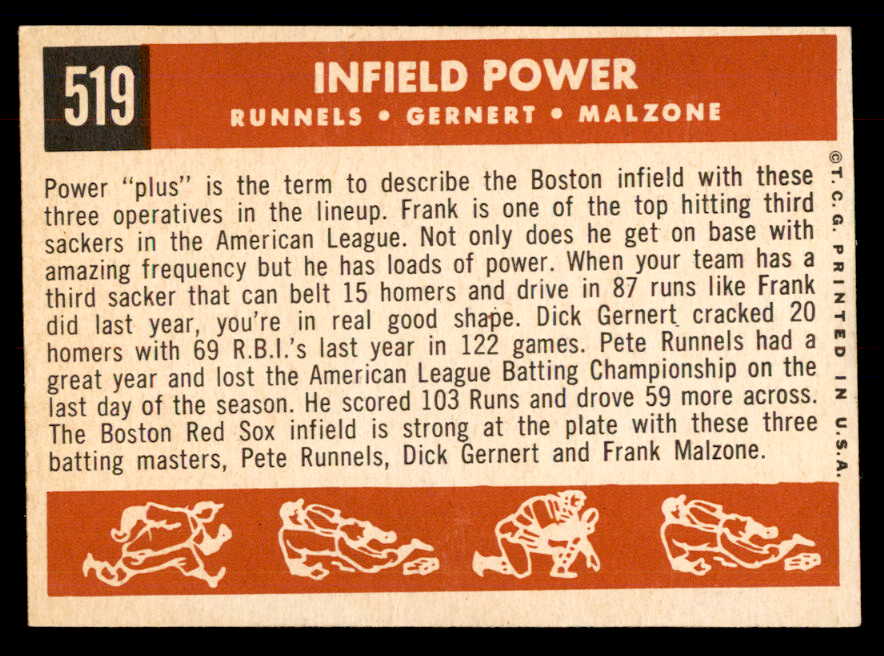 1959 Topps Baseball #519 Pete Runnels Frank Malzone EX-MT 553359