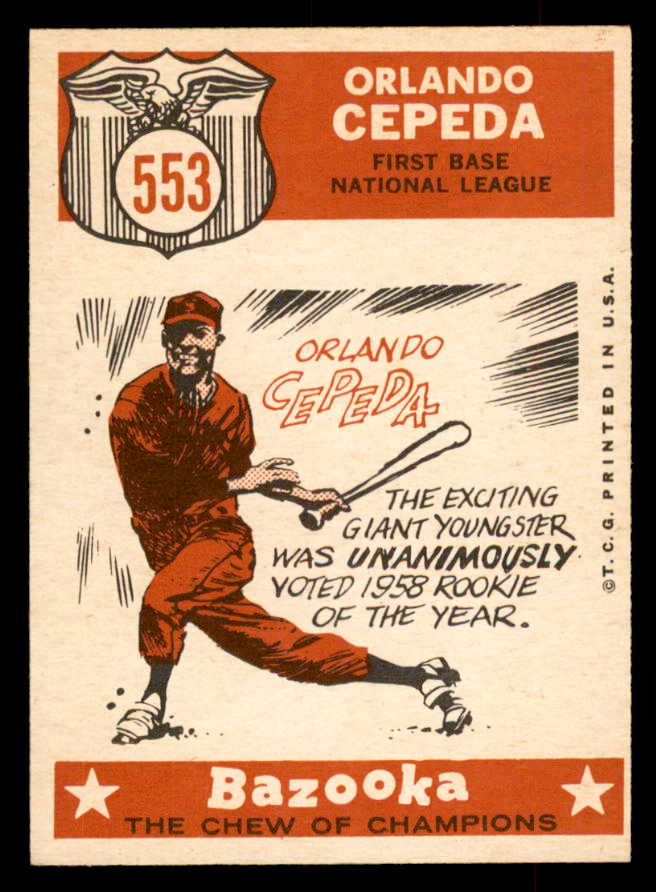 1959 Topps Baseball #553 Orlando Cepeda A.S. Giants EX-MT 553391