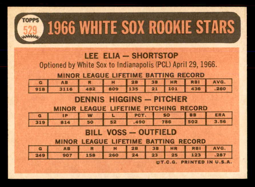 1966 Topps Baseball #529 Lee Elia White Sox NR-MT 553708