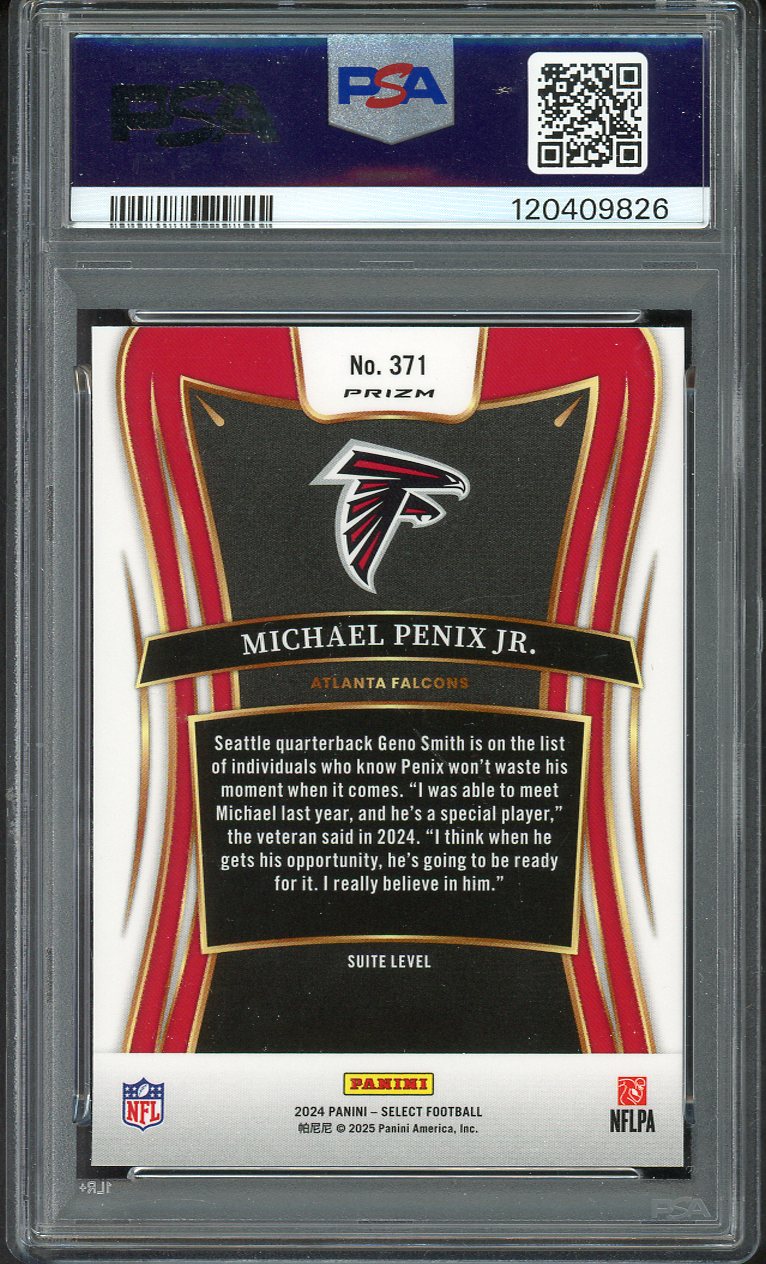 2024 Select Prizm #371 Michael Penix Jr Falcons PSA 10 GEM MINT Silver 555136