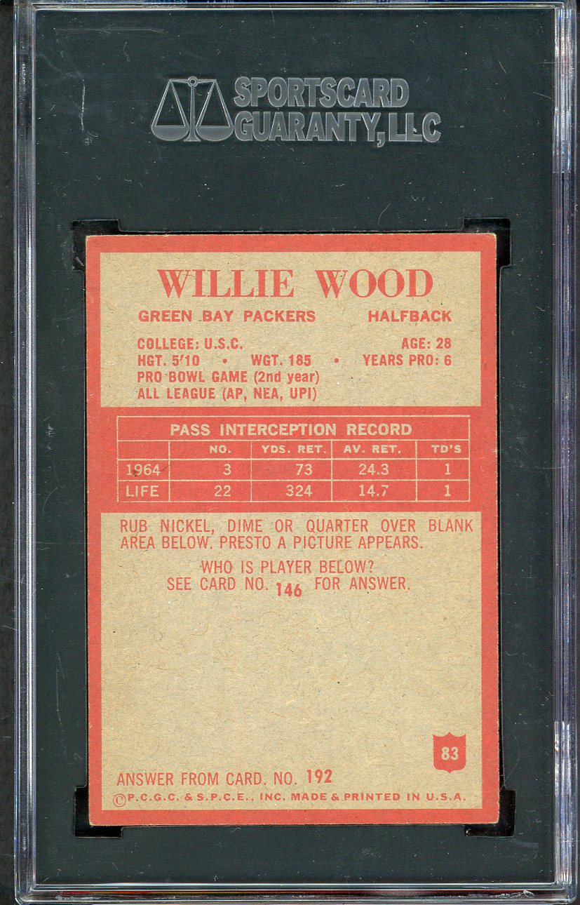 1965 Philadelphia Football #083 Willie Wood Packers SGC 6 EX-MT 555197