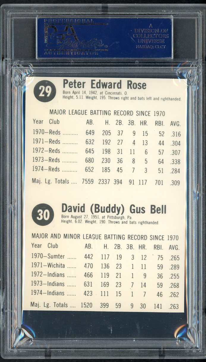 1975 Hostess Panel Pete Rose Buddy Bell PSA 9 MINT 555304