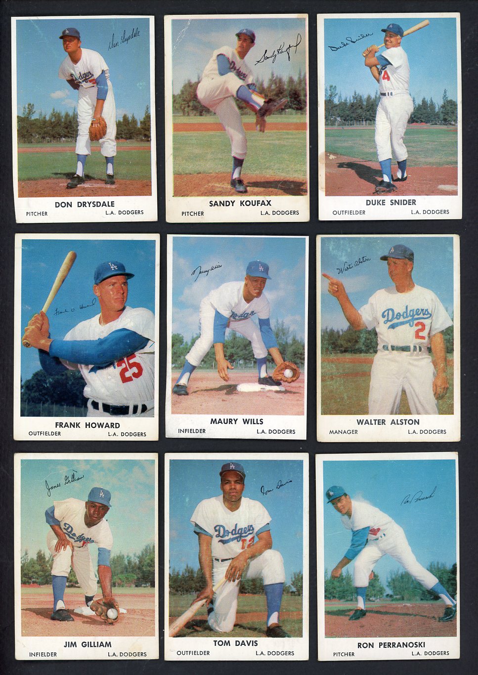 1962 Bell Brand Dodgers Complete Set VG/VG-EX Koufax Snider 555339