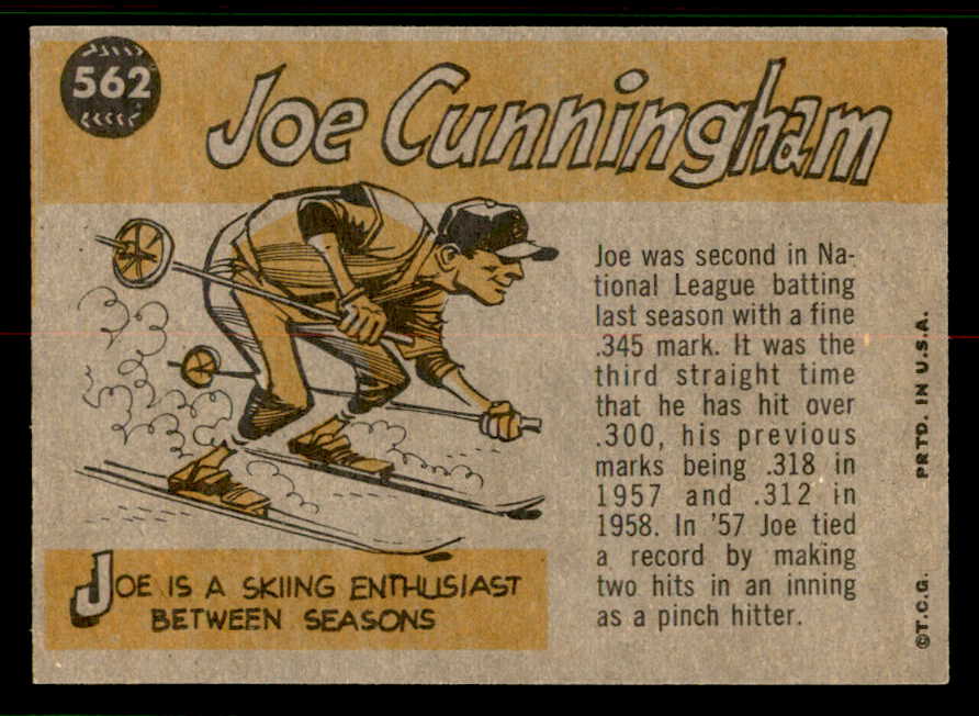 1960 Topps Baseball #562 Joe Cunningham A.S. Cardinals EX-MT 556795