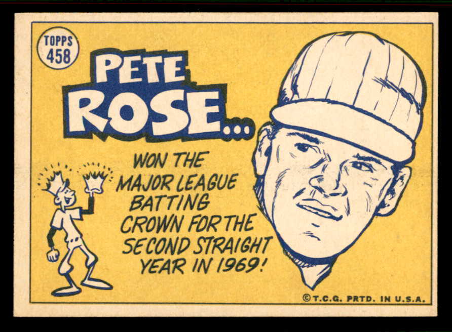 1970 Topps Baseball #458 Pete Rose A.S. Reds EX 556862