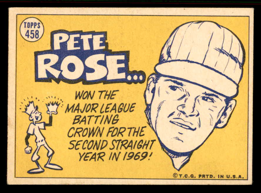 1970 Topps Baseball #458 Pete Rose A.S. Reds VG-EX 556863