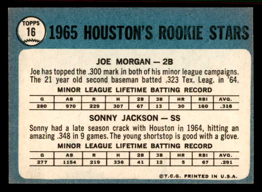 1965 Topps Baseball #016 Joe Morgan Astros EX-MT 556937