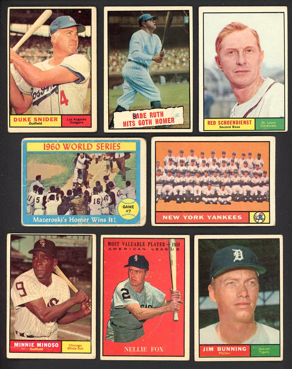 1961 Topps Set Lot 95 Diff Lower Grade Ruth Snider Minoso 557674
