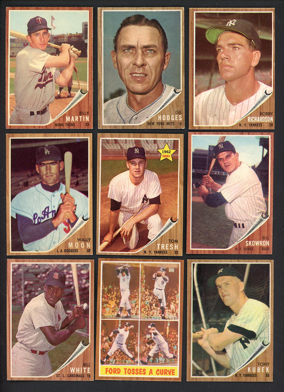 1962 Topps Set Lot 82 Diff EX+/EX-MT Hodges Ford Kubek 557675