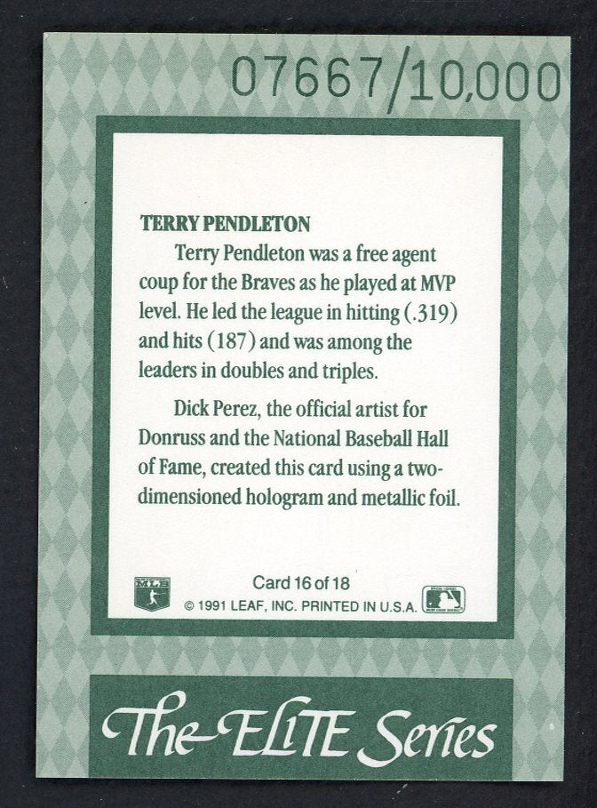 1992 Donruss Elite #016 Terry Pendleton Braves 557853