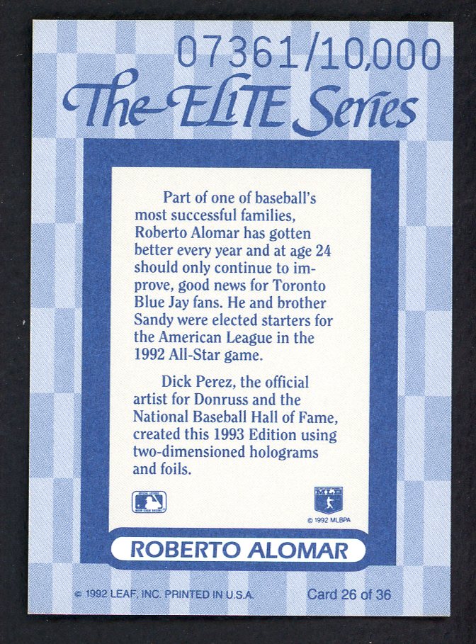 1993 Donruss Elite #026 Roberto Alomar Blue Jays 557871