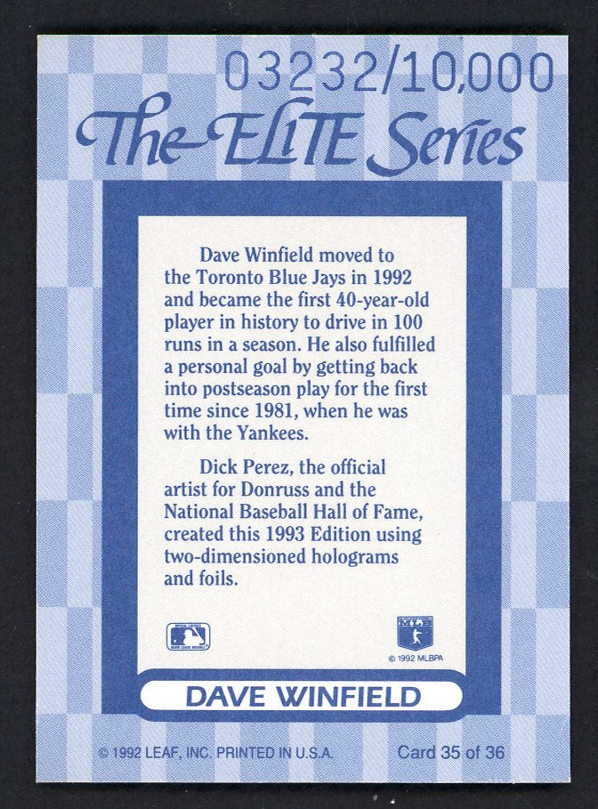1993 Donruss Elite #035 Dave Winfield Blue Jays 557891