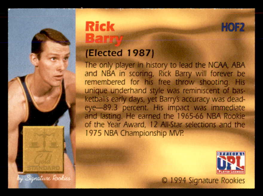 1994 Signature Rookies #002 Rick Barry Autograph 558004