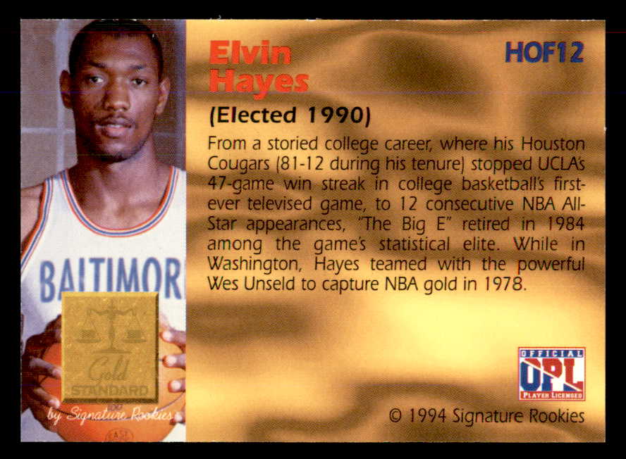 1994 Signature Rookies #012 Elvin Hayes Autograph 558010