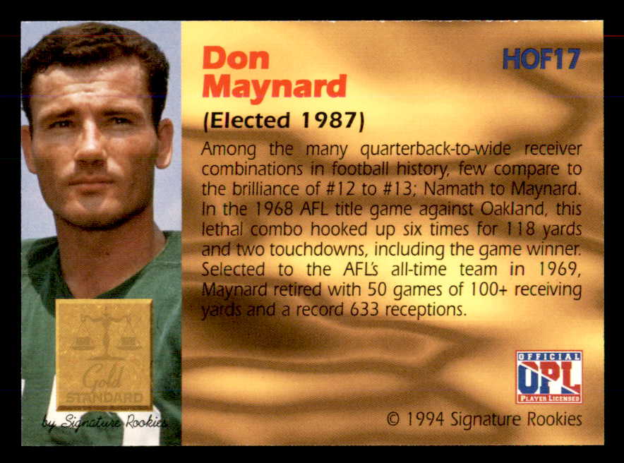 1994 Signature Rookies #017 Don Maynard Autograph 558020