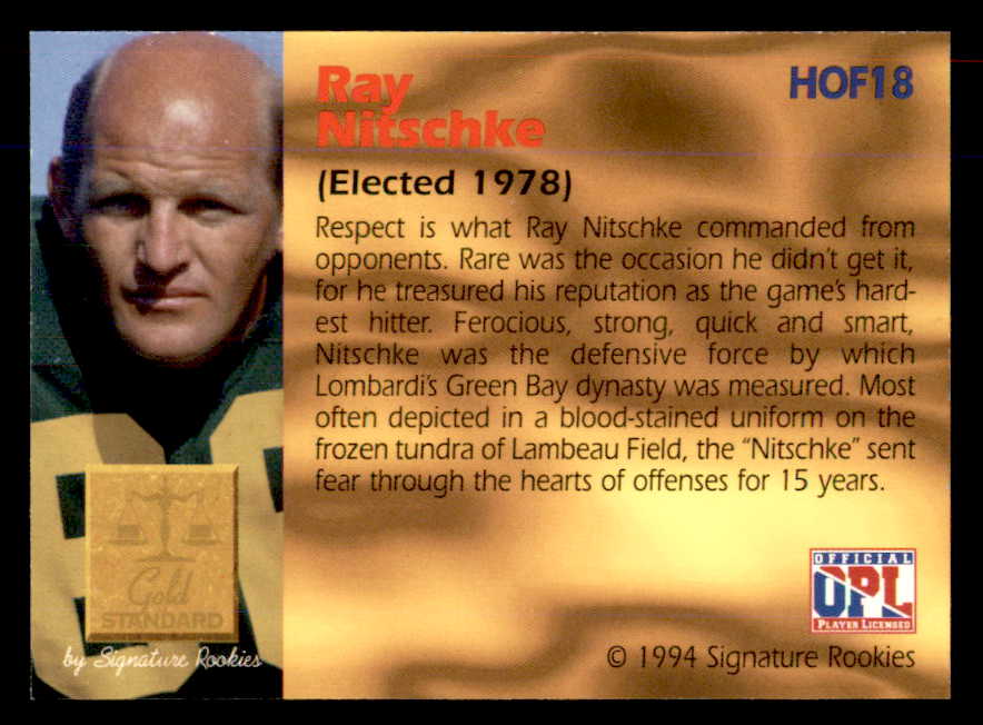 1994 Signature Rookies #018 Ray Nitschke Autograph 558021