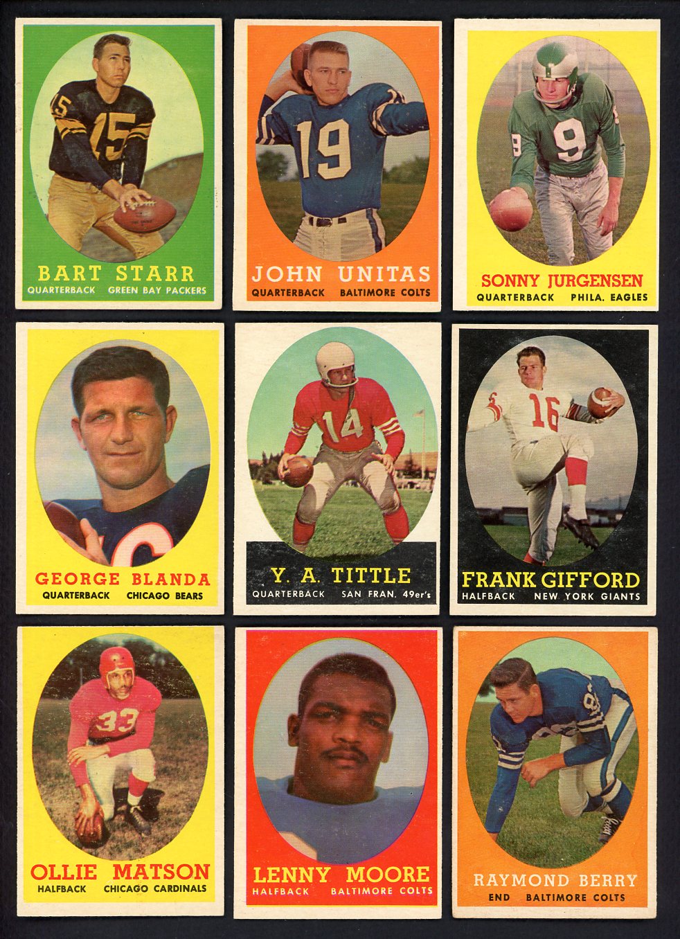 1958 Topps Football Near Set (No Brown) EX/EX+ Unitas Starr 558562