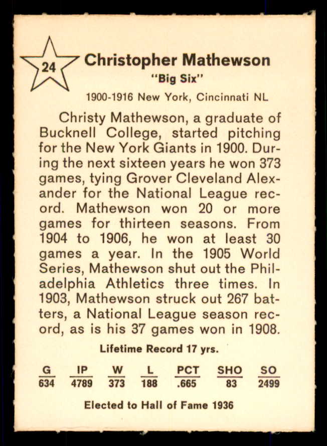 1961 Golden Press #024 Christy Mathewson Giants EX-MT/NR-MT 559124