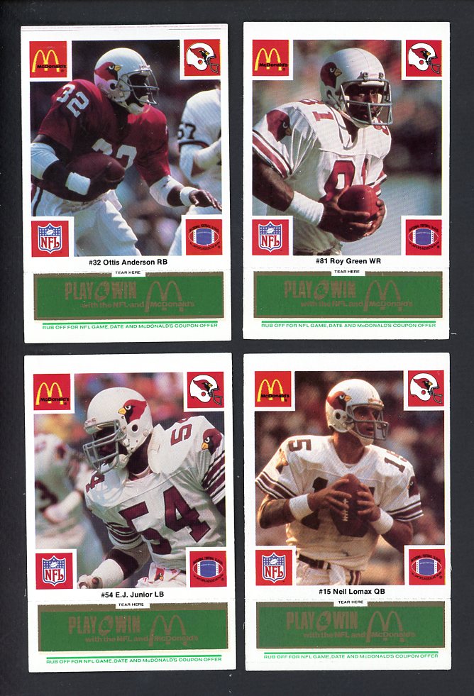 1986 McDonalds St. Louis Cardinals Complete Set Green 559764