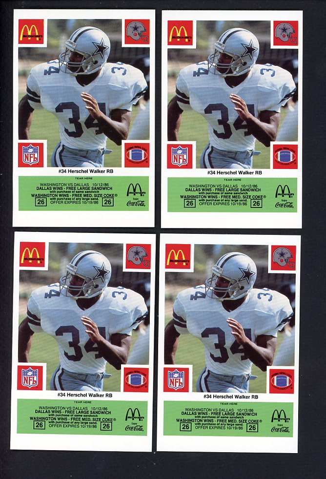 1986 McDonalds Part Set Lot Of 24 Herschel Walker Cowboys 559775