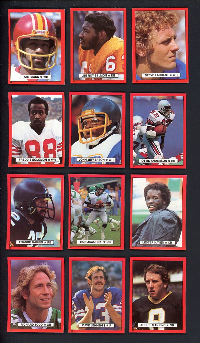 1981 Topps Football Red Border Stickers Complete Set 559904