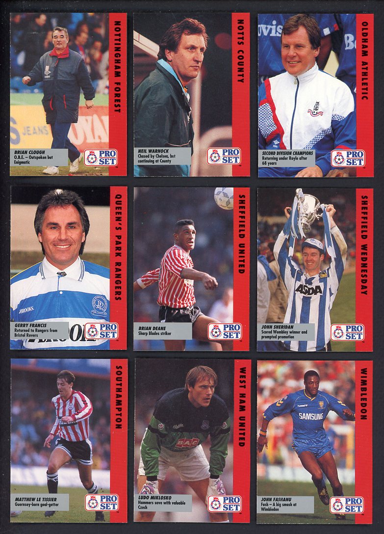 1991 Pro Set The Football League Schedules Complete Set 560033