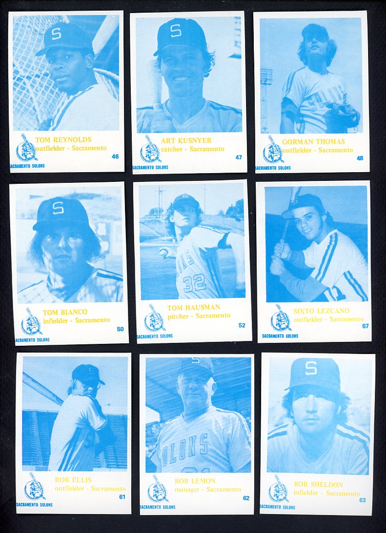 1974 Caruso Sacramento Solons Part Set Lot 9 Diff Bob Lemon 560296