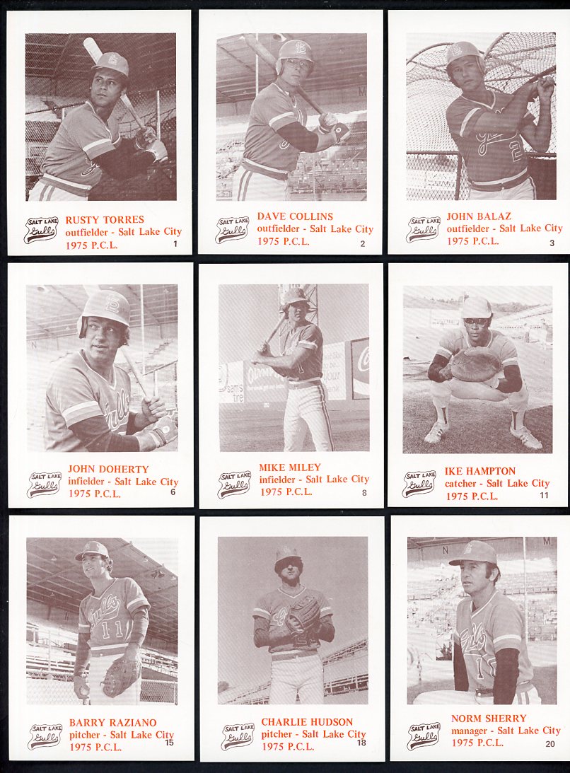 1975 Caruso Salt Lake City Gulls Part Set Lot 9 Diff Norm Sherry 560301
