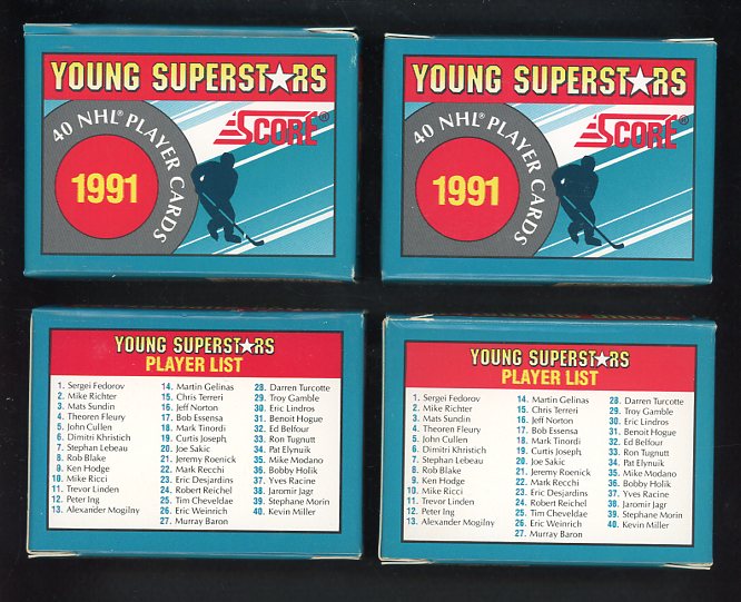 1991 Score Hockey Young Superstars Complete Set Lot Of 4 560359