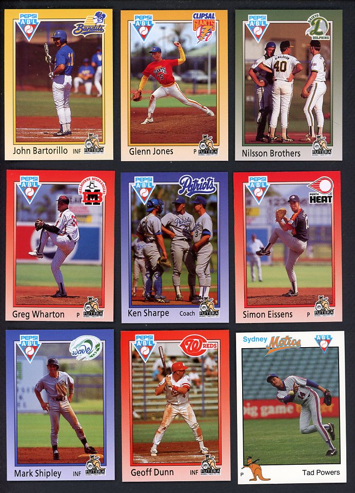 1990 Futera Australian Baseball League Complete Set Lot Of 10 560440