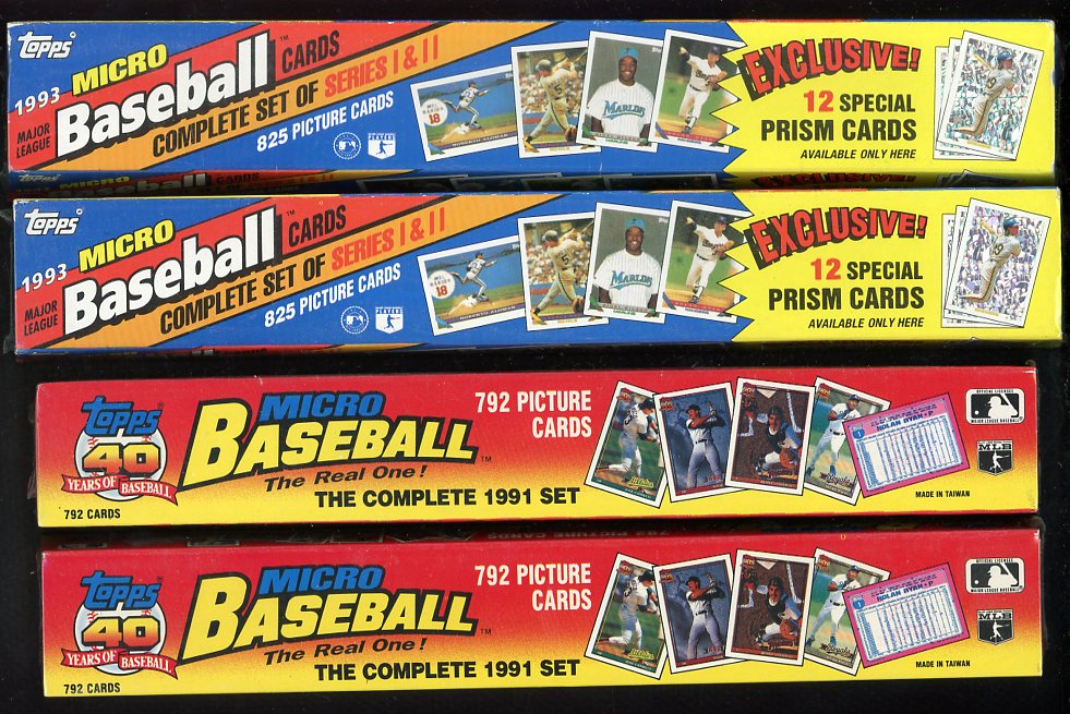 1991 1993 Topps Micro Baseball Complete Set Lot Of 4 560441