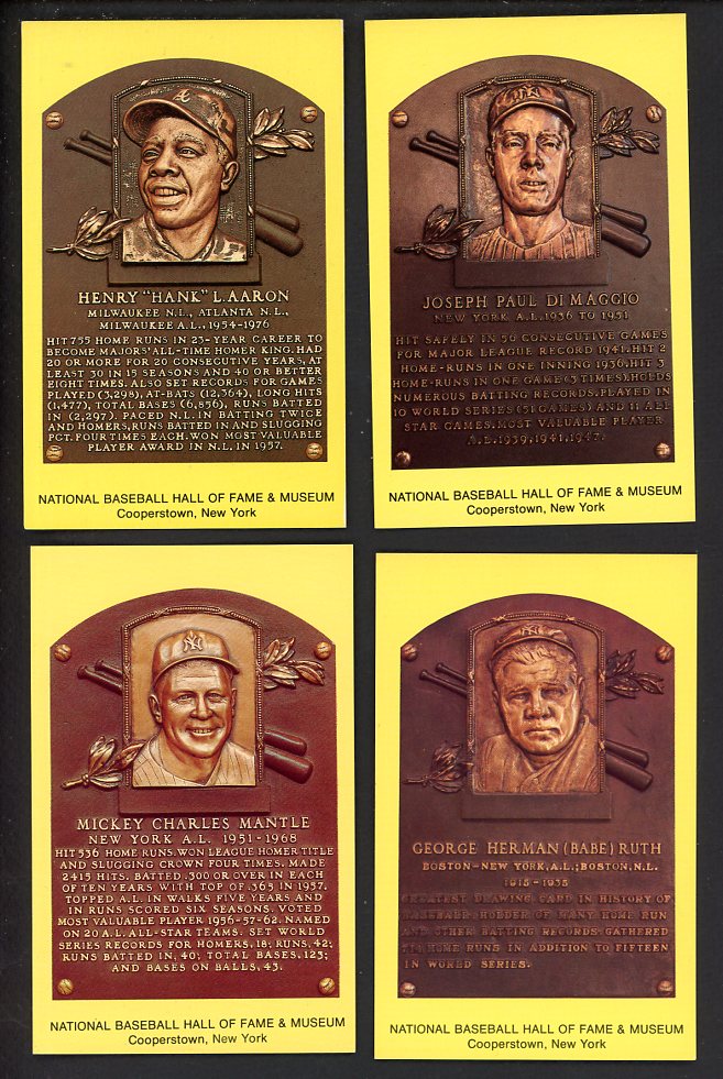 Baseball HOF Plaque Postcard Lot Of 180 Diff Ruth Mantle 560451