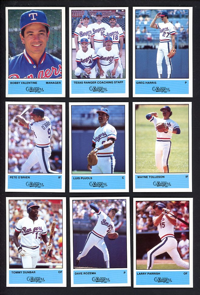 1985 Performance Printing Texas Rangers Complete Set 560470