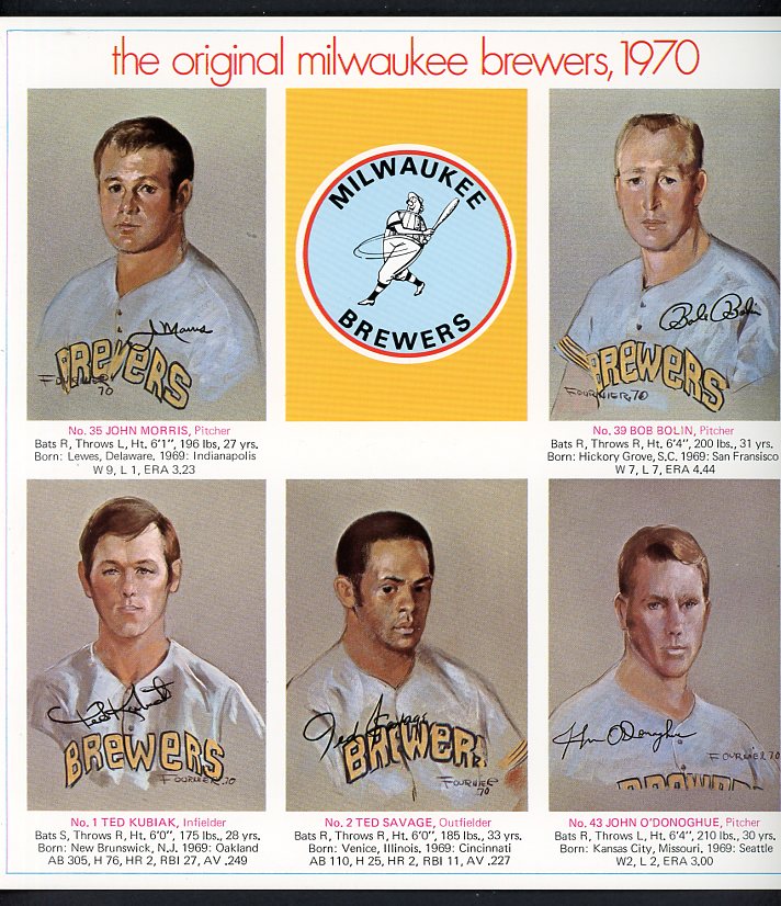 1970 McDonalds Milwaukee Brewers Complete Set 560492