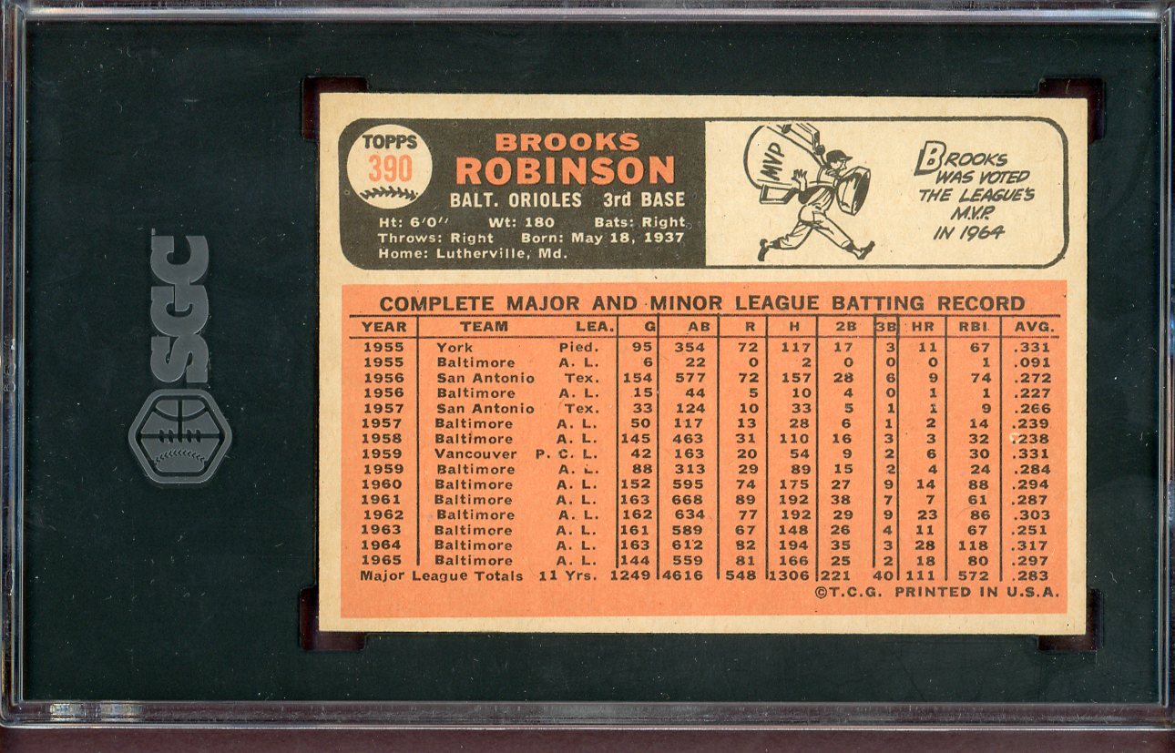 1966 Topps Baseball #390 Brooks Robinson Orioles SGC 6 EX-MT 560549