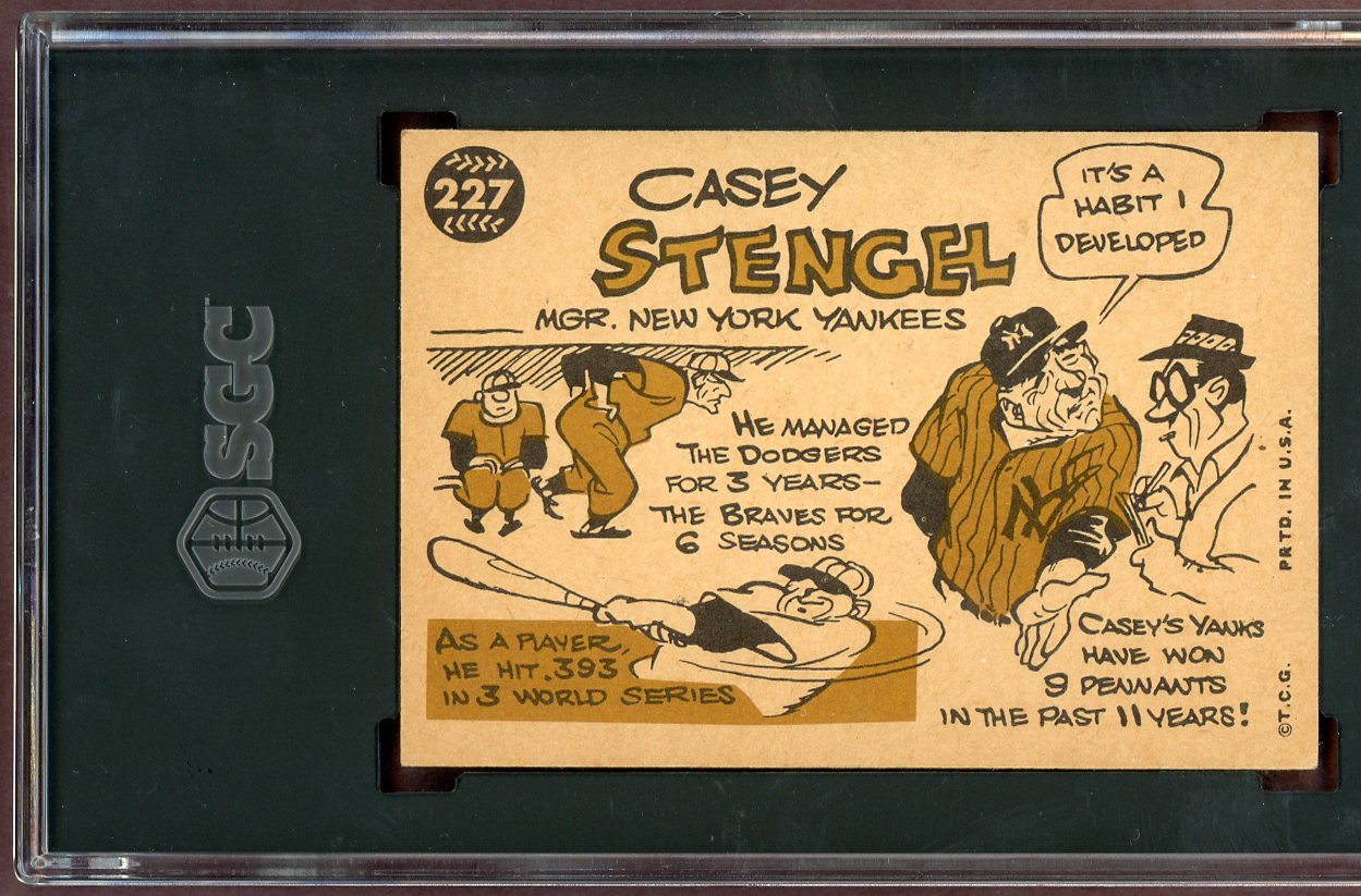1960 Topps Baseball #227 Casey Stengel Yankees SGC 3 VG 560640