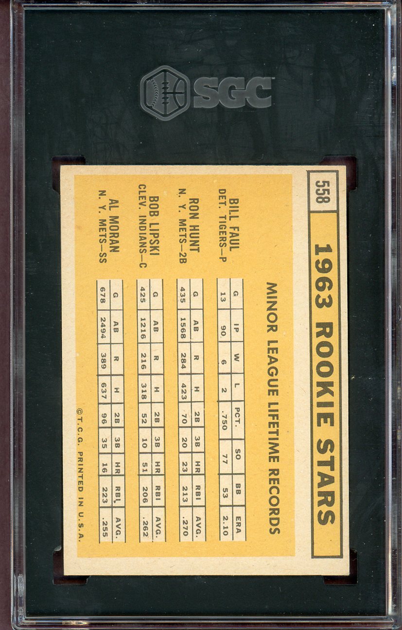 1963 Topps Baseball #558 Ron Hunt Mets SGC 5 EX 560834