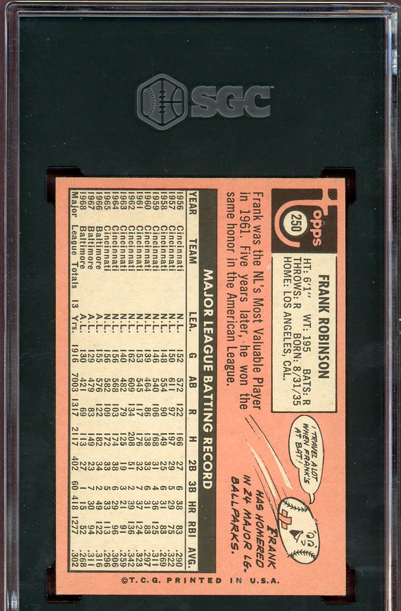 1969 Topps Baseball #250 Frank Robinson Orioles SGC 7 NM 560848