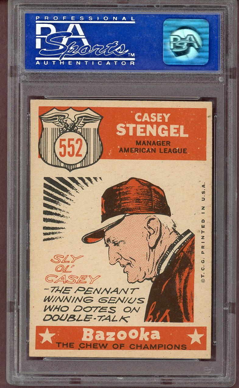 1959 Topps Baseball #552 Casey Stengel A.S. Yankees PSA 7 NM 560965