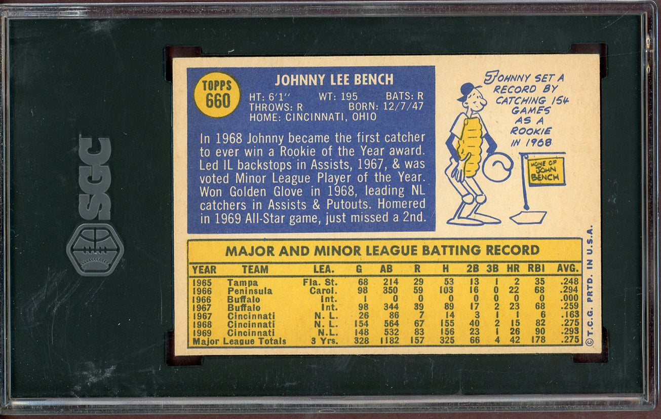 1970 Topps Baseball #660 Johnny Bench Reds SGC 5 EX 560973
