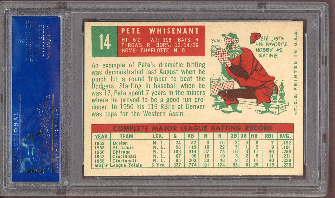 1959 Topps Baseball #014 Pete Whisenant Reds PSA 7 NM 561049