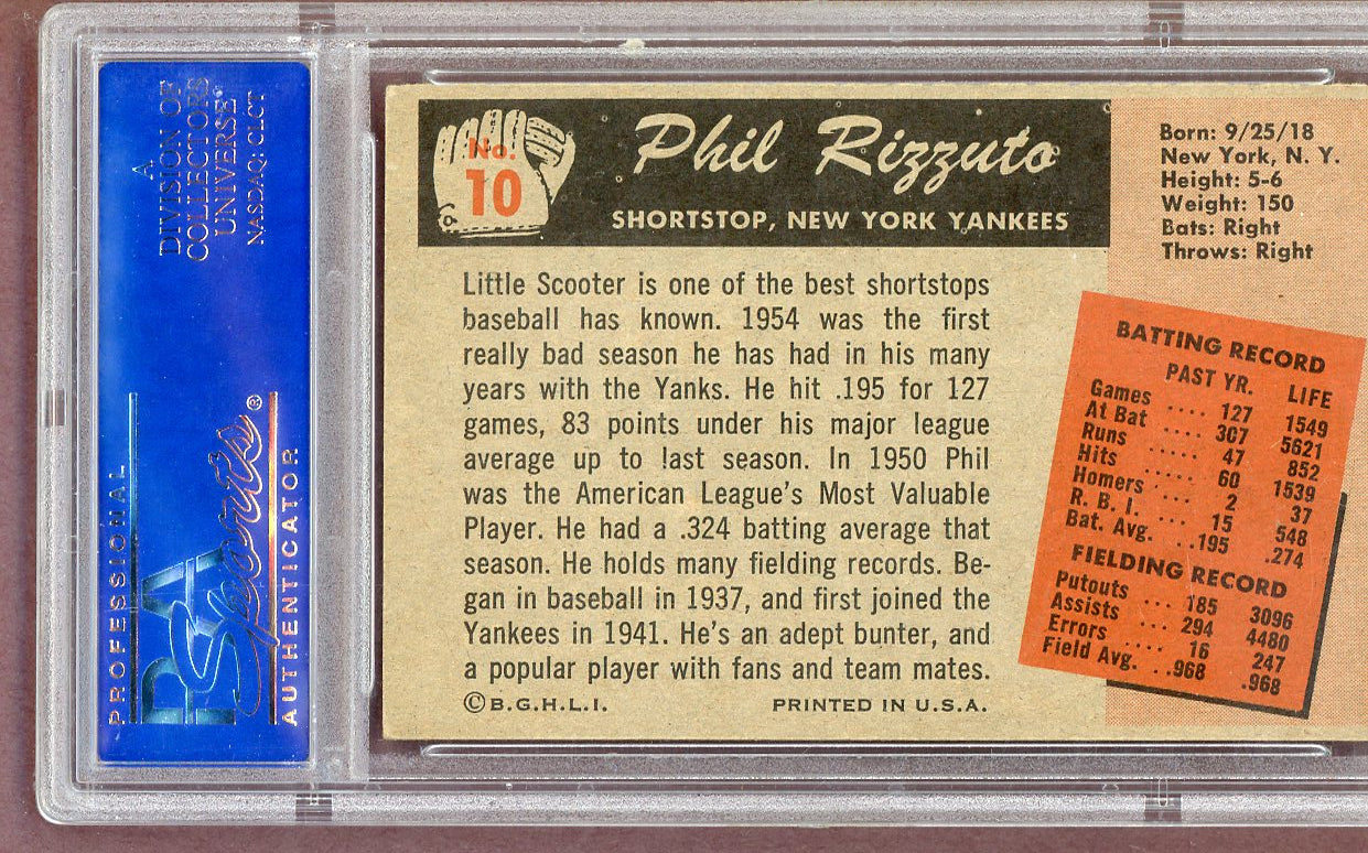 1955 Bowman Baseball #010 Phil Rizzuto Yankees PSA 5 EX 561112