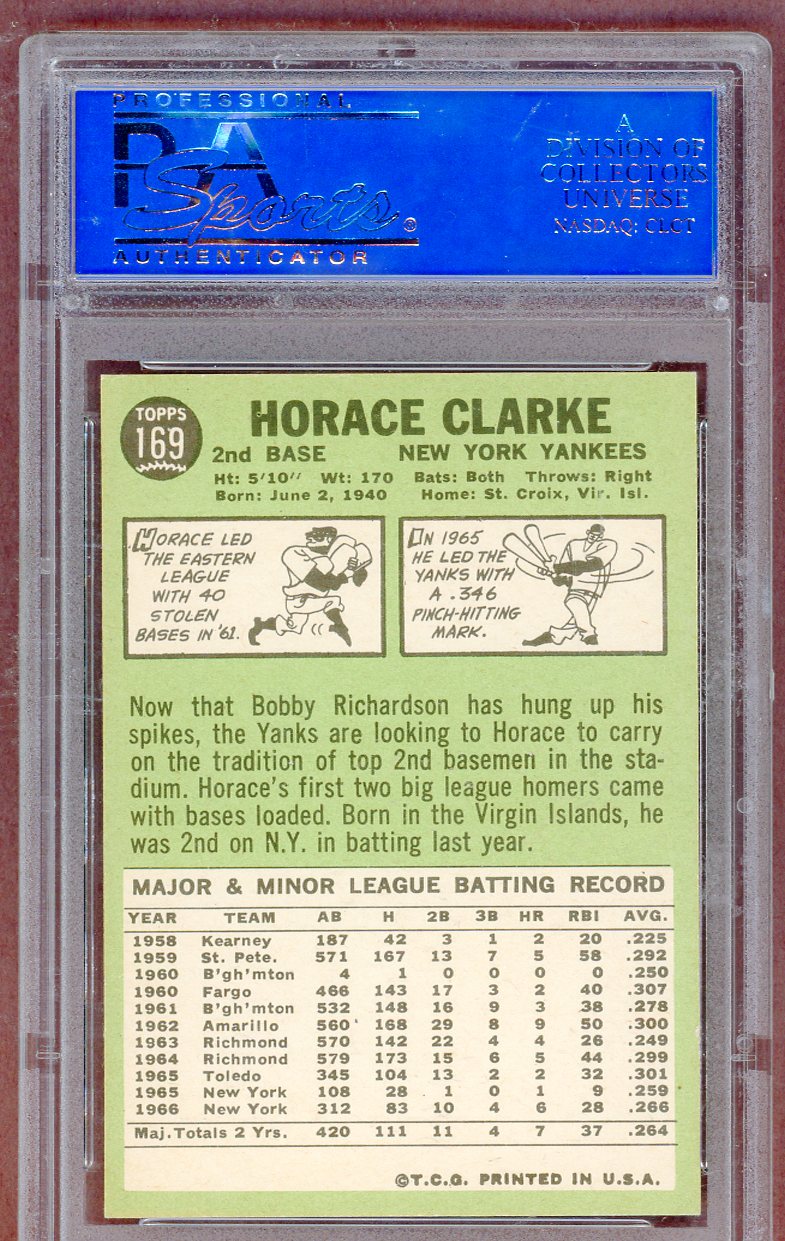 1967 Topps Baseball #169 Horace Clarke Yankees PSA 8 NM/MT 561323
