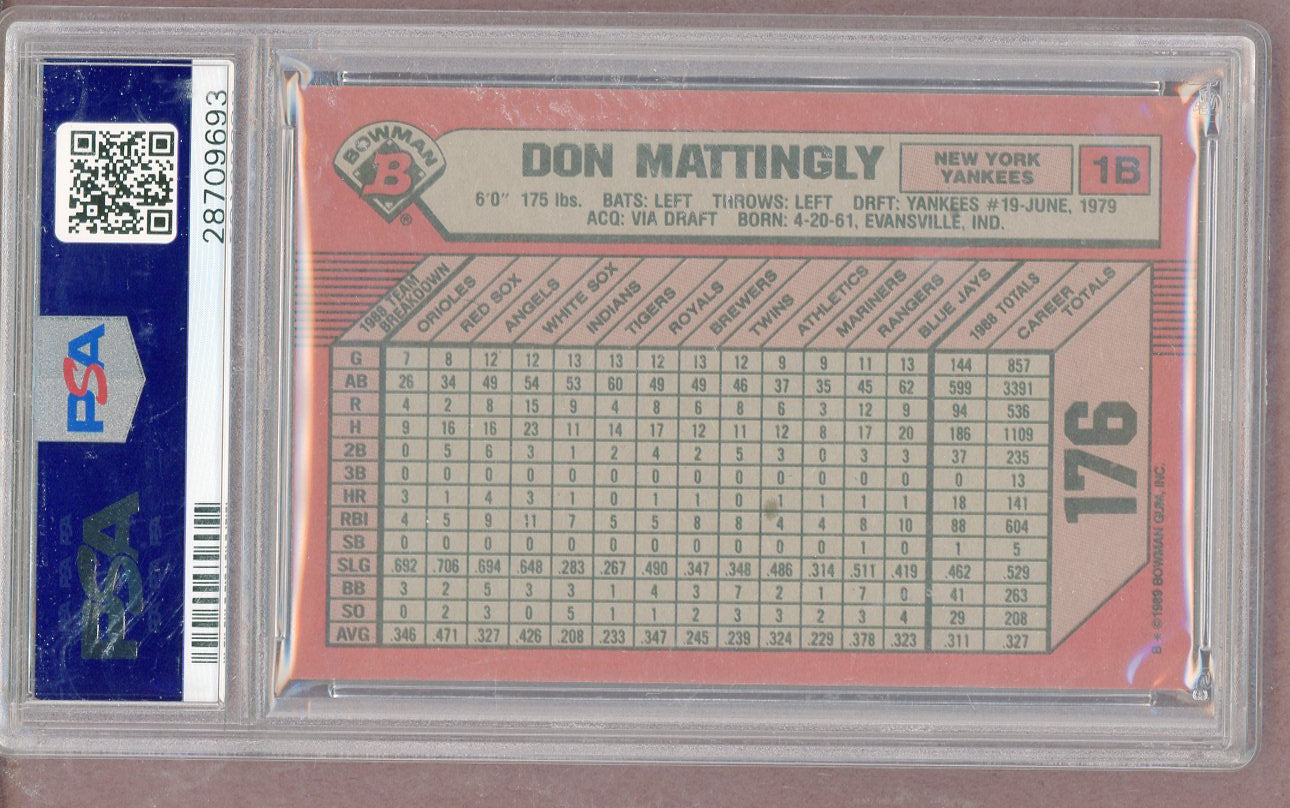 1989 Bowman #176 Don Mattingly Yankees PSA 10 GEM MINT 561329