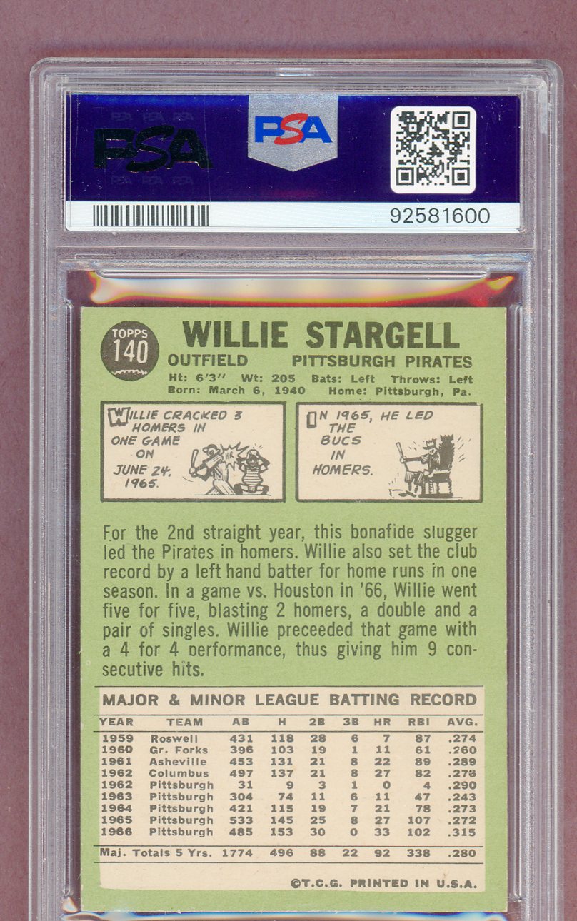 1967 Topps Baseball #140 Willie Stargell Pirates PSA 7 NM 561376