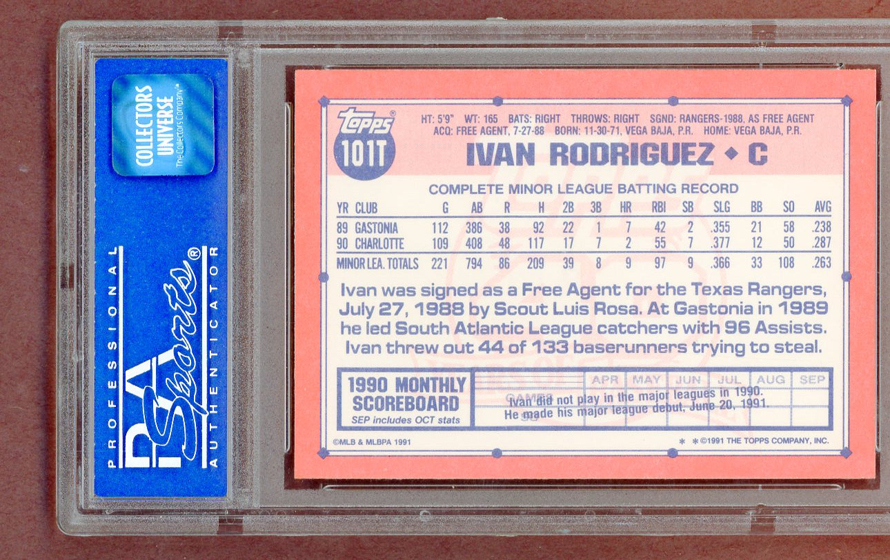 1991 Topps Traded #101T Ivan Rodriguez Rangers PSA 9 MINT 561408
