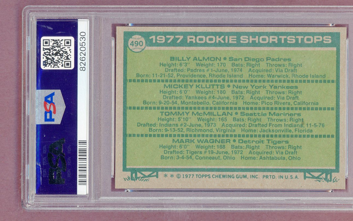 1977 Topps Baseball #490 Mickey Klutts Yankees PSA 9 MINT 561439